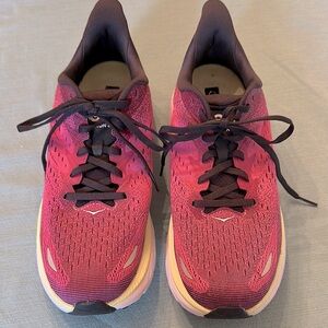 Hoka Womens W Clifton 8 Blue Graphite/Ibis rose sneakers size 10.5